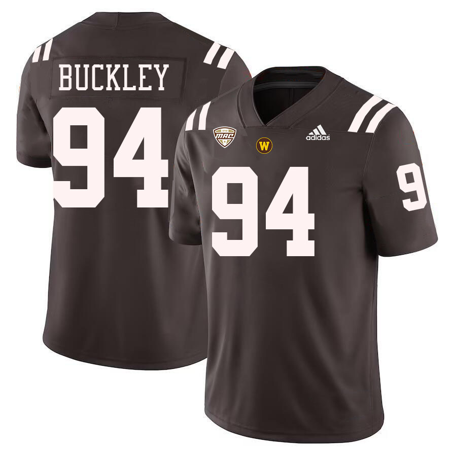 #94 Jordan Buckley Western Michigan Broncos College Football Jerseys Stitched-Brown